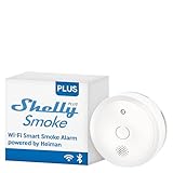 Shelly Plus Smoke - WLAN Rauchmelder, Feuermelder mit Photoelektrischem Sensor, 5 Jahre Batterielebensdauer, EN 14604, LED- und Tonanzeigen, Benachrichtigung, Alexa & Google, kein Hub Erforderlich