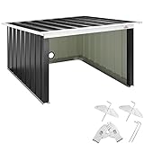 Gardebruk® Mähroboter Garage Pultdach Metall 89x90x54cm Wetterbeständig Dach klappbar 4X Erdanker Carport Rasen Anthrazit