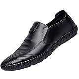 LederSchuhe Herren Loafers mit Weiche Sohle Modische Mokassins Gedämpft Fahrschuhe Bequeme Geschäftsschuhe Rutschfeste Arbeits Sicherheitsschuhe Atmungsaktive Freizeitschuhe