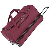 travelite Trolley Reisetasche mit Rollen mittelgroß, erweiterbar, Basics, Weichgepäck Rolltasche mit Dehnfalte, 70 cm, 98-119 Liter