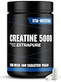 Creatin Monohydrat Tabletten Hochdosiert - 400 Tabletten - Leicht Schluckbare Alternative zu Kreatin Kapseln - 200 Mesh, vegan & Produziert in Deutschland