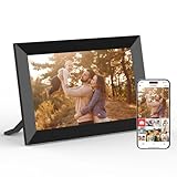 MRQ 10,1 Zoll Digitaler Bilderrahmen, WiFi, Frameo, 1280×800HD Touchscreen Fotorahmen Elektronisch, Automatisch Drehung Frame, Micro SD Karte, Digitale Bildschirm mit Kalender/Wetter/Bilder/Videos