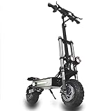 HWWH Elektro Roller Erwachsene E Scooter Offroad Elektroroller Klappbar 11Zoll All Terrain Vakuumreifen Schneller Doppelmotor 60V 40Ah Lithiumbatterie 100 km Akkulaufzeit