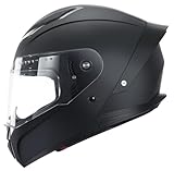 Motorradhelm Integralhelm Rollerhelm Fullface Helm - YEMA YM-850 Sturzhelm ECE mit für Damen Herren Erwachsene，Schwarz Matt-XL