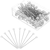 OSALADI 100Stücke Perlenkopf Nähnadeln Perlweiß Hochwertige Stecknadeln Für DIY Nähprojekte Langlebig Und Temperaturbeständig Für Markierungen Und Handarbeiten