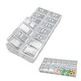 Tablettenbox 7 Tage, 2 Fächer, Pillendose für Morgens und Abends, Abnehmbarer Medikamentendosierer