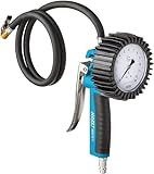 HAZET Reifenfüll-Messgerät 9041G-1 I Geeicht, ablesbar, Manometer-Messbereich: 0-10 bar, Schlauchlänge: 1000 mm, Manometer-Durchmesser: 80 mm I Reifendruck-Prüfer für Auto, Motorrad, LKW