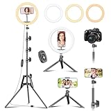 12 Zoll Ringlicht mit Stativ Handy Gesamthöhe 186cm, PEYOU Handy Stativ mit Ringleuchte 40% Erhöhte Helligkeit, LED Ring Light mit Tischstativ, Selfie Ringlicht Handy für Tik Tok/YouTube, Fotografie