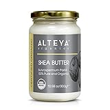 Alteya Organic Bio Sheabutter 300 g – USDA Organic Zertifiziert 100% Rein Vegan – alle Hauttypen, Natürliche Körperbutter - Gesicht, Lippen, Haare - Pflegt, Schützt, Befeuchtet