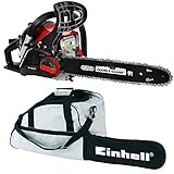 Einhell Benzin-Kettensäge GC-PC 1435 I TC Set (2-Takt-Motor, luftgekühlt, Leistung 1,4 kW, Benzin 260 l, Öl 210 ml, Schwert 350 mm, 11000 U/min)