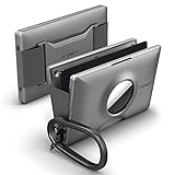 Spigen Wallet S Kreditkartenetui für AirTag mit Schlüsselanhänger und Bargeldband – Gunmetal