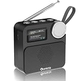 Romicta DAB/DAB+ Radio mit Bluetooth 5.0, tragbares Digitalradio mit FM, Farbdisplay, SD-Karten-Slot, Wecker & Timer, wiederaufladbar, ideal für Zuhause & unterwegs