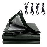 Abdeckplane Gewebeplane 110g/M² Grün 2m X 2m = 4m² Schutzplane | Bootsplane Garten wasserdichte Planemit Ösen Mit 4 Pcs 1m Seilen Waschbare Wetterfeste Tarp