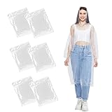 YANXINKE 6pcs Durchsichtiger Regenumhang,Regenponcho Durchsichtig,Transparent Wasserdicht Regenbekleidung,Kapuze Durchsichtig Regenponcho,Transparenter Poncho,Regenponcho Transparenter Erwachsene