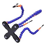 COMFOLIVING Schmuck Löthalter,Hilfsende Hände Lötwerkzeug | 4 Arms Helping Hands Löthalter Werkzeuge,Rutschfeste Basis aus Aluminium mit Krokodilklemmen für Handwerk, Reparatur, Schmuck Hobb