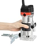 800W Oberfräse Einhandfräse Elektrisch – Höhenverstellbare Holzfräse mit 6.35mm Spannzange & 30000 U/min – Kantenfräse mit Koffer