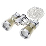 XIAOQENAN Vintage Operngläser Fernglas Mit Kettenoper Theatergläser Tragbares Fernglas Teleskop Für Bühnenkonzertcamping Metall Mit Kette