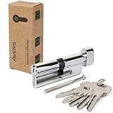 APECS Schließzylinder Sicherheitsschloss Wohnungstür Knaufzylinder 80 (40/40) mm mit 5 Schlüsseln Modell AVERS ZC-80(40/40C)-C Chrom
