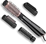 BaByliss Perfect Finish - 1000W Warmluftbürste. 3 Aufsätze zum Glätten, Volumen & Formen, 2 Temperatureinstellungen + Kaltstufe, Ionen-Technologie für Anti-Frizz, schwarz, AS126E