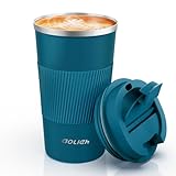 Aolieh Thermobecher kaffee to go, 510ML Kaffeebecher mit Auslaufsicherem Deckel, Thermobecher- Isolierbecher, Edelstahl Travel Mug, Kaffeebecher to go für heißes und kaltes Wasser Kaffee Tee