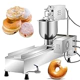 HLGKBY Kommerzielle automatische Donut-Herstellungsmaschine, 7-Liter-Trichter-Donut-Maker, einreihiger automatischer Donut-Maker mit Formen in 3 Größen, Donut-Fritteuse, automatischer