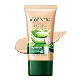 BB Cream, Getönte Tagescreme mit Aloe, Feuchtigkeits & Wasserfest Cushion Foundation, Atmungsaktives & Leichtgewicht Concealer mit Volle Abdeckung, Langlebig Tinted Moisturiser, Gleichmäßige Hautton