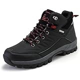 100junzidao wasserdichte Wanderstiefel für Paare Große Größen Leichte Trekking-Wanderschuhe Geeignet für Frühling und Herbst Schwarz 42