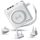 PWR Travel PRO 5 in 1 Power Bank - 5 in 1 PD 20W USB C Power Bank - 15W Schnellladung Kabelloses Tragbares Ladegerät - Reise Powerbank mit 10000mAh Akku - Kompatibel mit