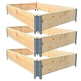 Hochbeet aus Palettenrahmen 3-teilig Palettenrahmen Hochbeet Gartenbeet Aufsatzrahmen auf Europalette Holz Klapprahmen steckbar faltbar