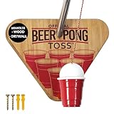 Product Elevations Bamboo Beer Pong Wurfspiel mit rotem Becher für drinnen und draußen spielen - Hinterhofspiel