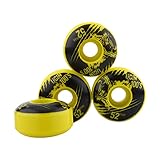 PU Cruiser Wheels 52mm x 30mm 4 - Pack | HR - 100A for Rough Terrain/Skate Parks | Sturdy Skateboard Wheels | 70-75% Spring Back (Yellow)