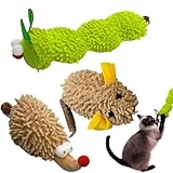 Katzenspielzeug mit Katzenminze, Spielzeug für Katzen mit Katzenminze, 3-teiliges Spielzeug zum Zahnen von Kätzchen, Spielzeug zum Kauen von Kätzchen, auslaufsicheres Plüschspielzeug