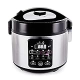 Yum Asia Kumo YumCarb Reiskocher mit Keramikschale und fortschrittlicher Fuzzy-Logik (5,5 Tassen, 1 Liter), 5 Reiskochfunktionen, 3 Multicooker-Funktionen, 220-240V EU (leichter Edelstahl)