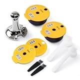 RECAFIMIL 2 Pack wiederverwendbare Kaffeekapsel 200/220 ml mit 2 zusätzlichen Deckeln 60/180 ml nachfüllbare Kaffeekapseln mit Manipulationen für Bosch Tassimo -Maschineo Mehrwegkapseln