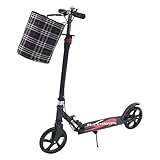 City Scooter, Faltbarer Tretroller, Scooter für Erwachsene und Kinder, Tretroller, T-Shape 200mm Räder + Handbremse und Aufbewahrungstasche.