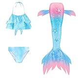 Generisch 𝙈eerjung𝙛rauen𝙛losse Mädchen Mit Bikinis Set Kinder Schwimm𝙛lossen 𝙈eerjung𝙛rau Badeanzug Badebekleidung Bikini 𝙛lossen 𝙈eerjung𝙛rauen Schwimmanzug Bikinis Für 4-13 Jahre