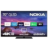 Nokia 70 Zoll (177cm) QLED 4K UHD Fernseher Smart Android TV (Netflix, Prime Video, Disney+), Sprachsteuerung: Google Assistant, beleuchtete Fernbedienung, Dolby Vision - QN70GV315ISW - 2023