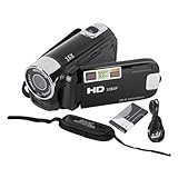 VHS-Camcorder, DV-Camcorder 4K 48 MP DV-Kamera, 2,7-Zoll-TFT-drehbarer Bildschirm, 16-facher Digitalzoom-Videokamera mit USB-Kabel, tragbarer Kompakt-Camcorder für Familien, (Schwarz)