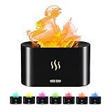 DASIAUTOEM Flammen Aroma Diffuser Mit 7 Flammen Effekt, Ätherische Öle Diffuser, Aromatherapie Luftbefeuchter Humidifier 7 LED für Kinder Zuhause Office Schlafzimmer
