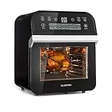 Klarstein AeroVital Cube - Heißluftfritteuse, Heißluftgarer, Airfryer ohne Öl, 50 bis 220 °C, Heissluftfriteuse mit 1600 Watt, 12 Liter Volumen, Timer, 13 Programme, schwarz
