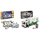 LEGO Creator 3-in-1 Weltraum-Achterbahn, Bausatz Einer Spielzeug-Kirmes mit funktionierenden Wägen & Technic Mack LR Electric Müllwagen, Müllauto-Modell für Recycling-Rollenspiele