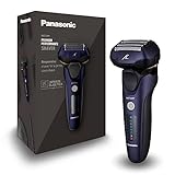 Panasonic ES-LV67A803 5-Klingen Nass- & Trockenrasierer für Männer, wiederaufladbar, smarter Bartsensor, Multi-Flex 16D-Kopf, Marineblau und Schwarz
