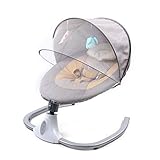 Babywippe Elektrisch, Baby Schaukel Elektronisch mit 4 Einzigartigen U-förmigen Bewegungsgeschwindigkeiten, 72 * 68 * 53 cm, Bluetooth-Schaukel, Geeignet für Babys von 2 bis 12 kg, 0-10Monate