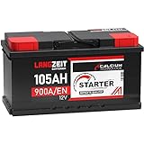 LANGZEIT Autobatterie 105AH 12V 900A/EN Starterbatterie +30% mehr Leistung ersetzt Batterie 88Ah 90Ah 92Ah 95Ah 100Ah