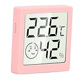 Lazmin112 Digitales Zimmerthermometer und Feuchtigkeitsanzeige Hoher Genauigkeit Mini Hygrometer für Innenräume Starkes ABS -Material (PINK)