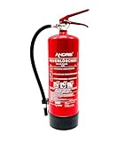 6kg ABC Pulver orig. ANDRIS® Feuerlöscher mit Halterung, Prüfnachweis + ISO Symbolschild
