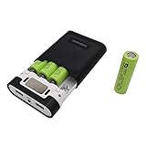 Powerbank Ladegerät Set mit 8000mAh（2000mAh*4）,2USB, 5V2A Portable DIY PowerBank,2-in-1 tragbares Ladegerät mit vier 3.7V Lithium-Batterien