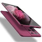 X-level für Samsung Galaxy S21 Ultra 5G Hülle, [Guardian Serie] Soft Flex TPU Case Ultradünn Handyhülle Silikon Bumper Cover Schutz Tasche Schale Schutzhülle - Weinrot