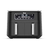 Ninja Foodi Dual Zone Digitale Heißluftfritteuse, 7,6L Airfryer, 2 Fächer, Antihaftbeschichtung, spülmaschinenfeste Körbe, 6-in-1, 4-6 Portionen, Schwarz AF300EU