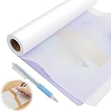Schnittmusterpapier(31cm x 46m) Transparentpapier Rolle Skizzenrolle Seidenpapier Malpapier mit 1x Papierschneider Stift Architektenpapier Rolle für Zeichnen Skizzieren Verpackung